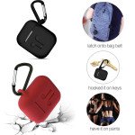 Wholesale 5 in 1 Accessories Kits Silicone Cover with Ear Hook Grips / Staps / Clip / Skin / Tips for Airpods 2 / 1 Charging Case (Red)